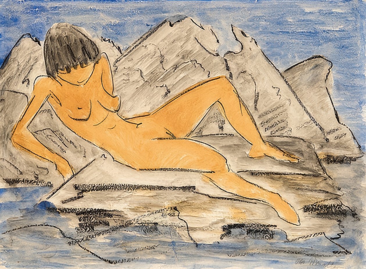 Nu féminin couché près de l