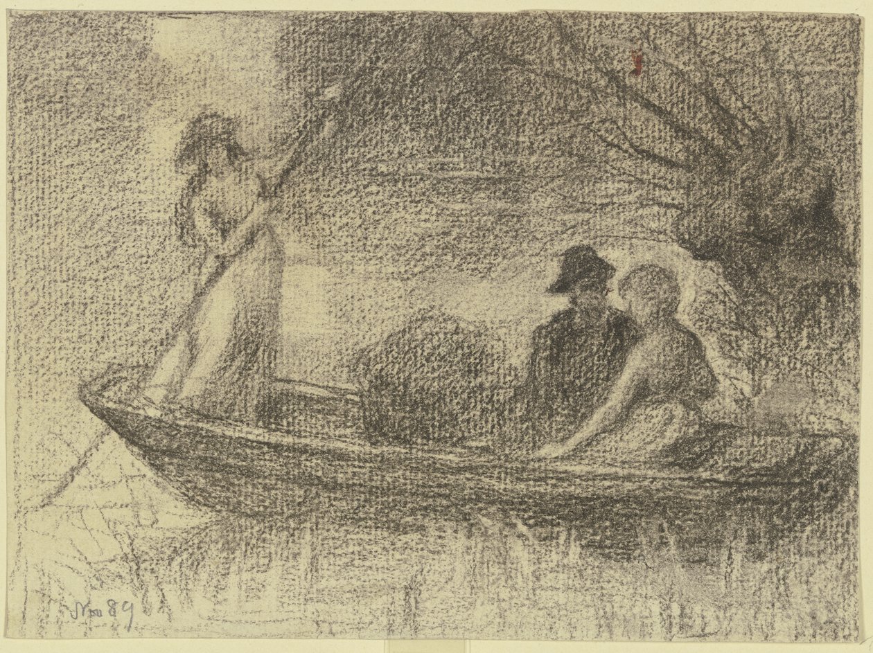 Un couple dans une péniche - Otto Scholderer