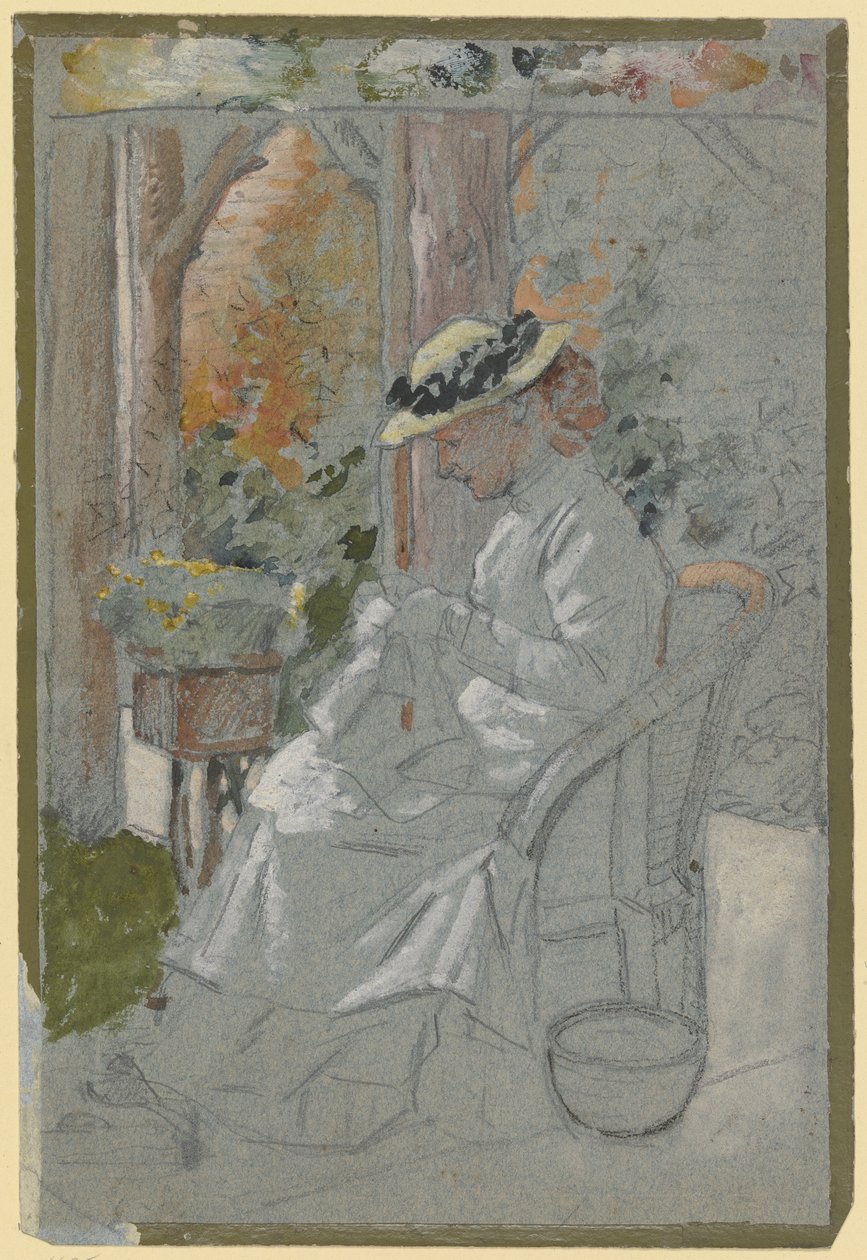 Luise Scholderer sur la véranda - Otto Scholderer