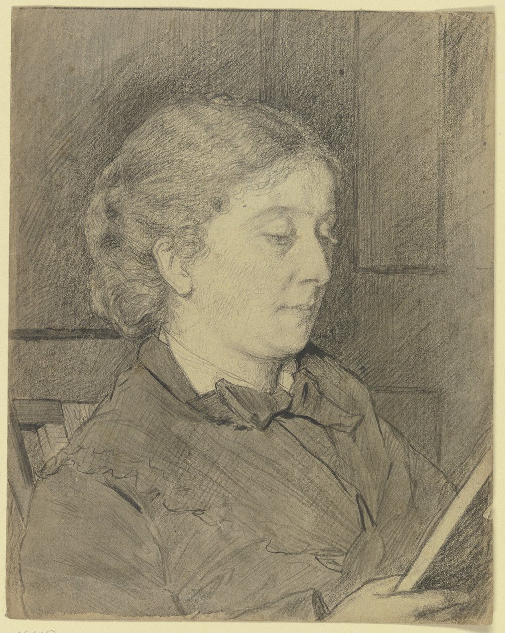 Luise Scholderer, lisant avec un chat - Otto Scholderer