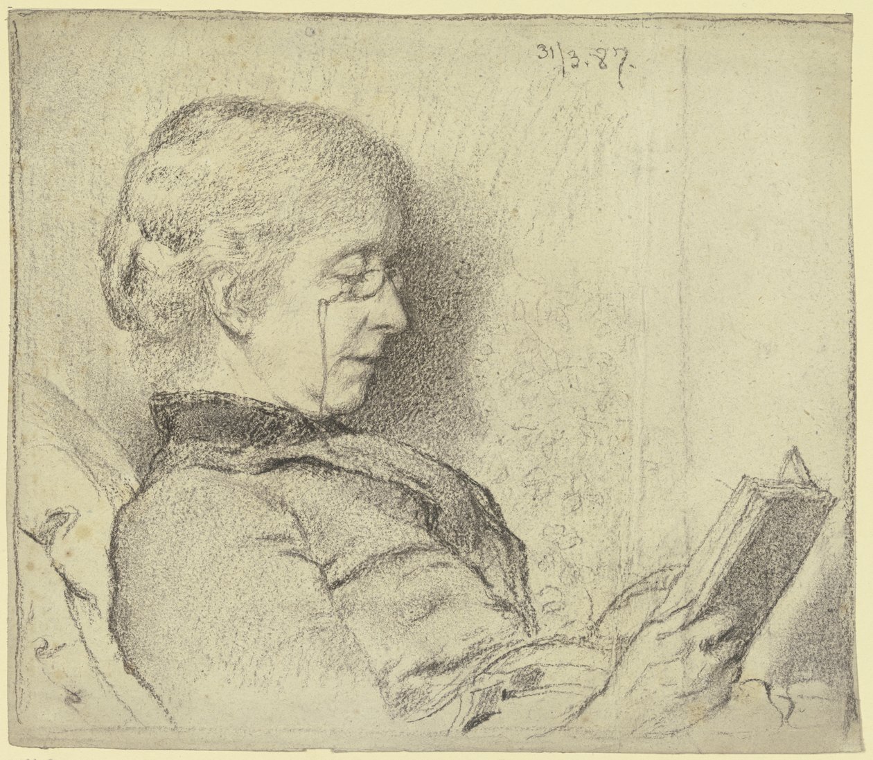 Luise Scholderer en lecture - Otto Scholderer