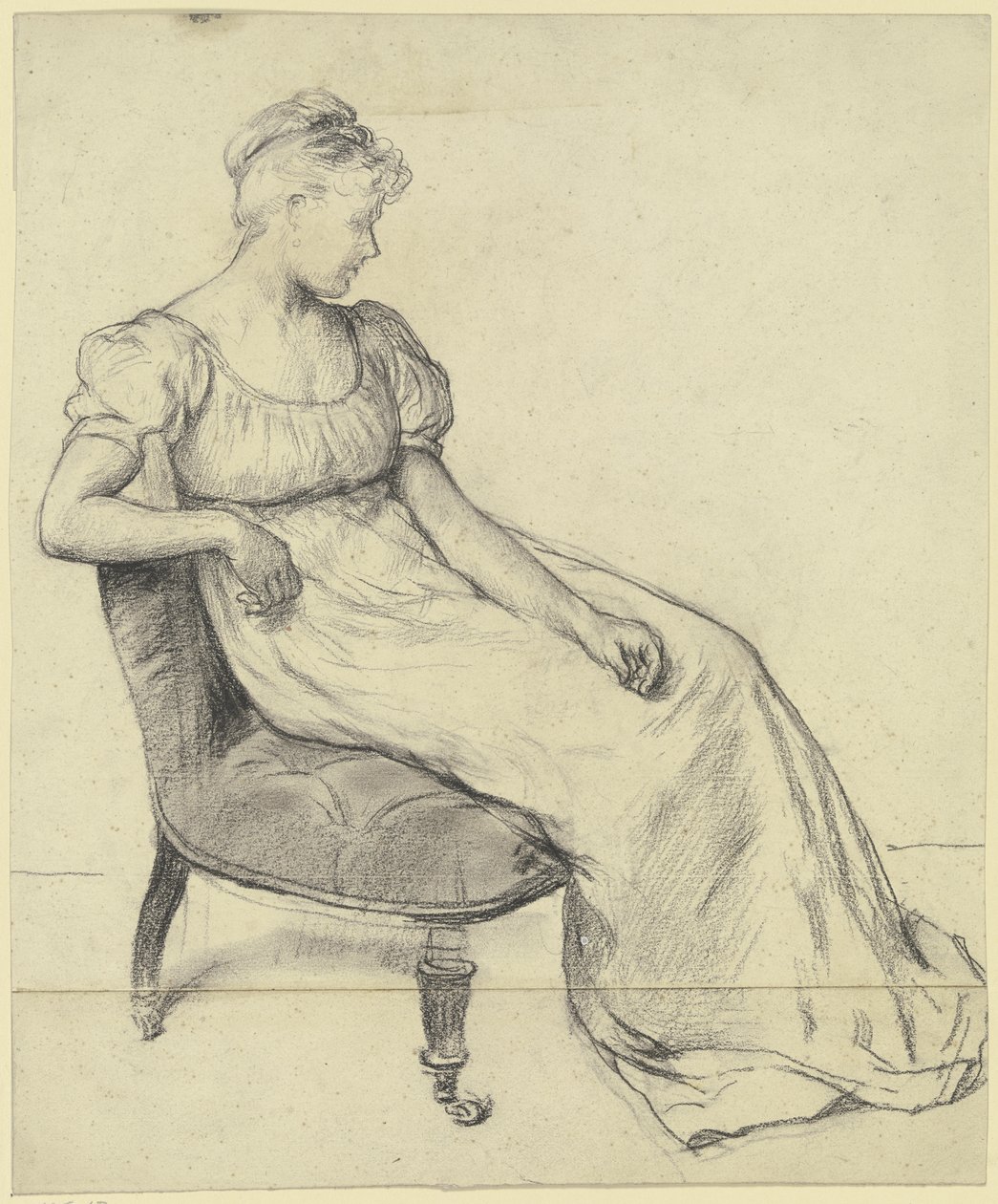 Femme assise, tirée de « Préparation pour le bal costumé » - Otto Scholderer