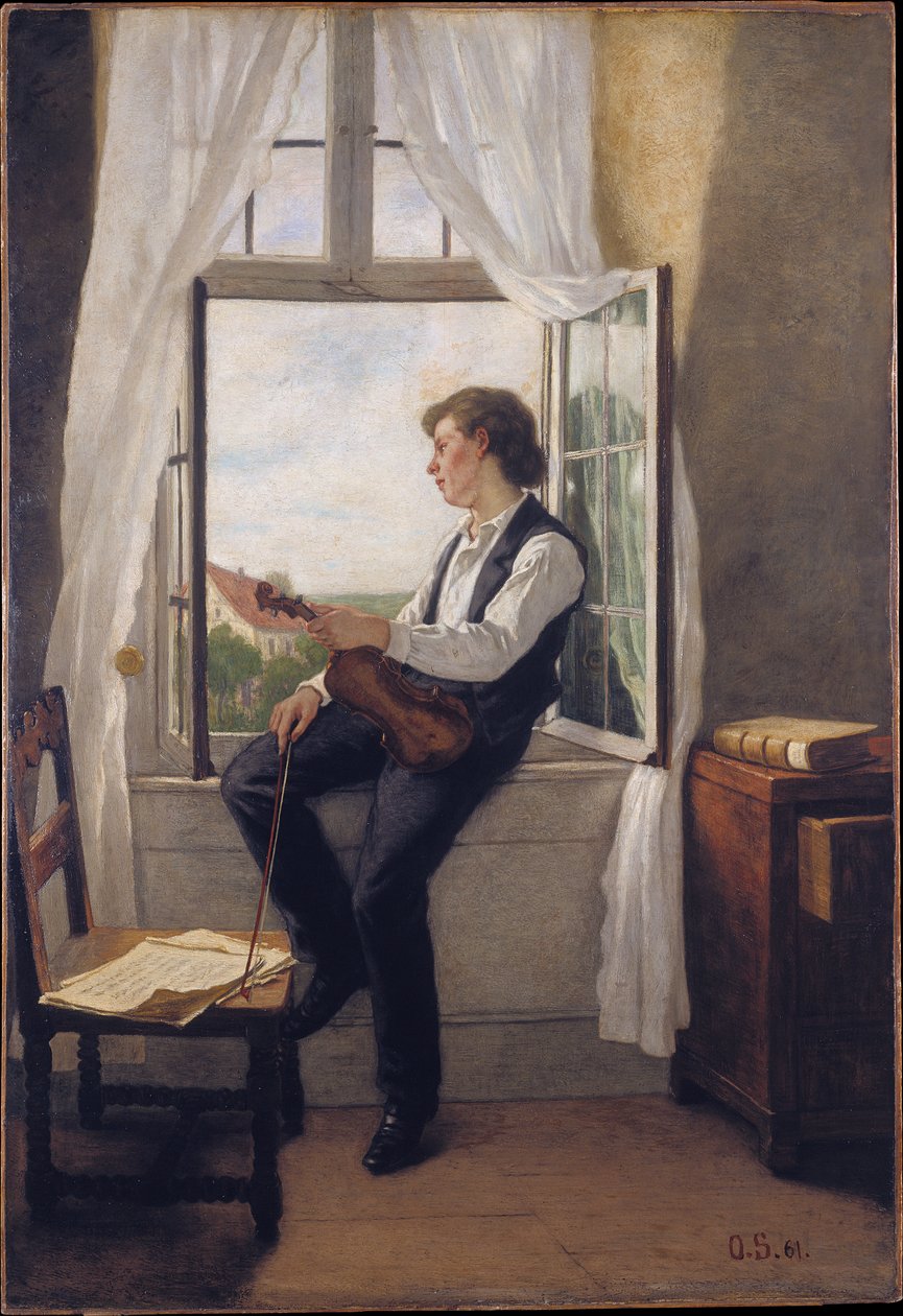 Le violoniste près de la fenêtre - Otto Scholderer