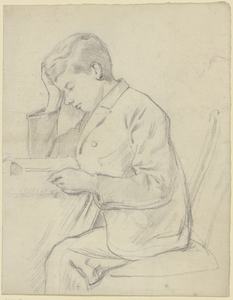 Victor Scholderer en train de lire à table - Otto Scholderer