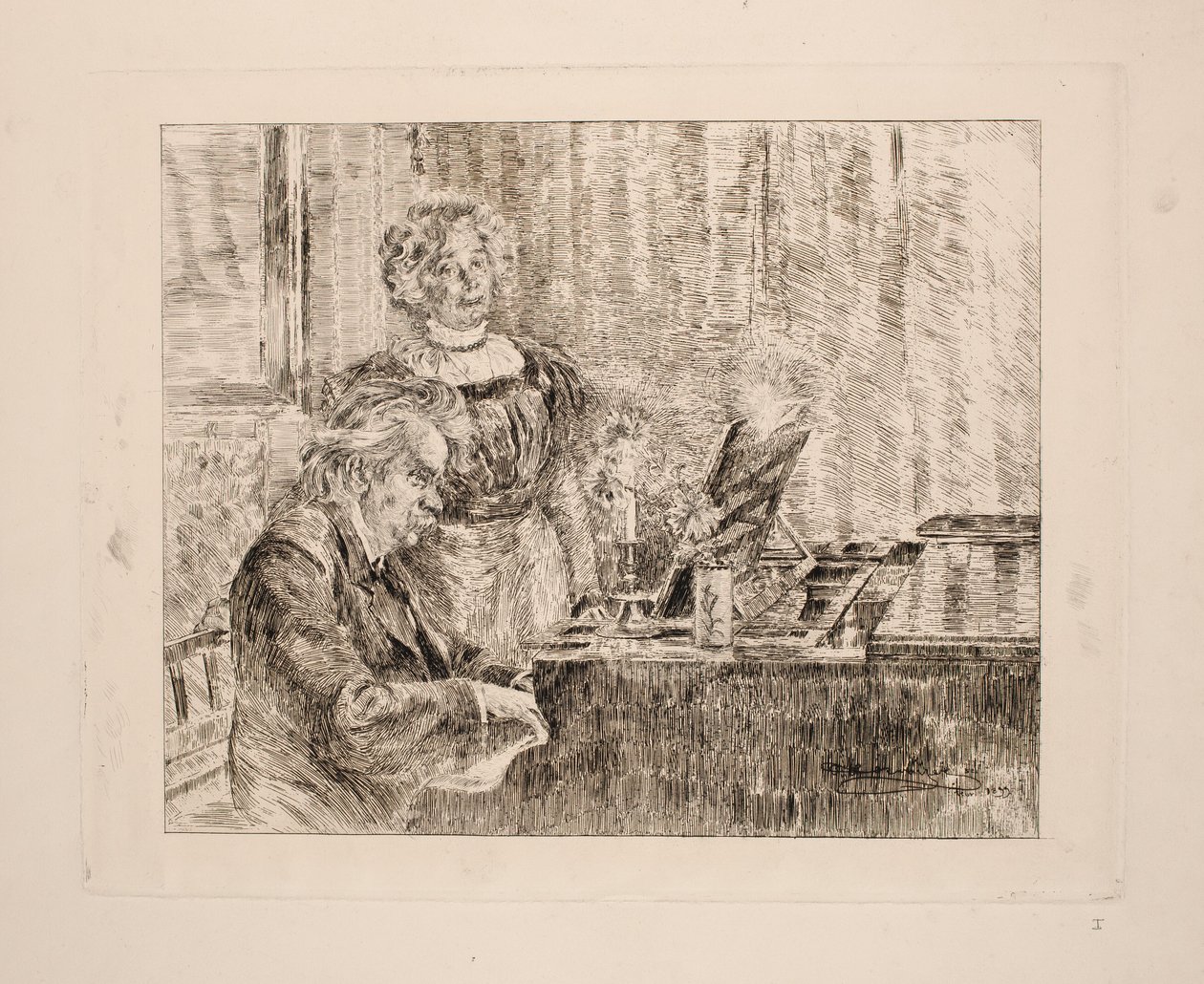Edvard et Nina Grieg au Piano - Peder Severin Krøyer