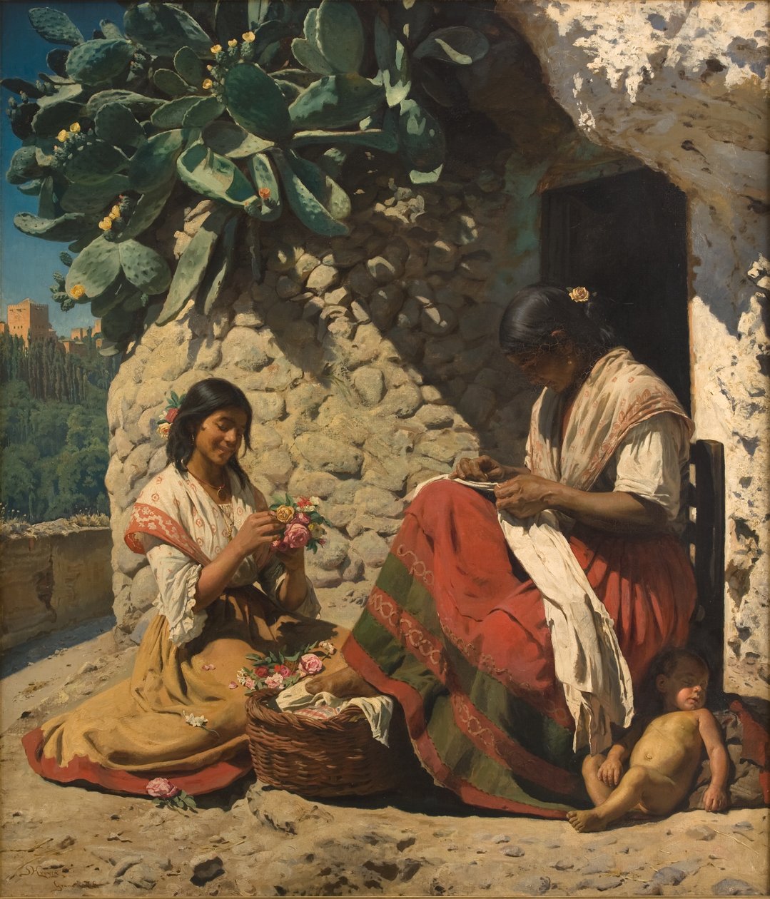 Deux femmes gitanes devant leur cottage. Espagne - Peder Severin Krøyer
