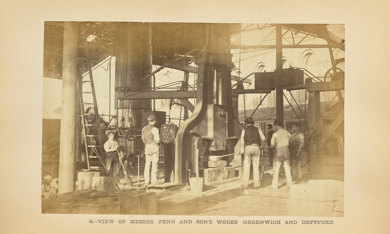 Usines de MM. Penn et Son, Greenwich et Deptford : La forge à ferraille - P. Barry