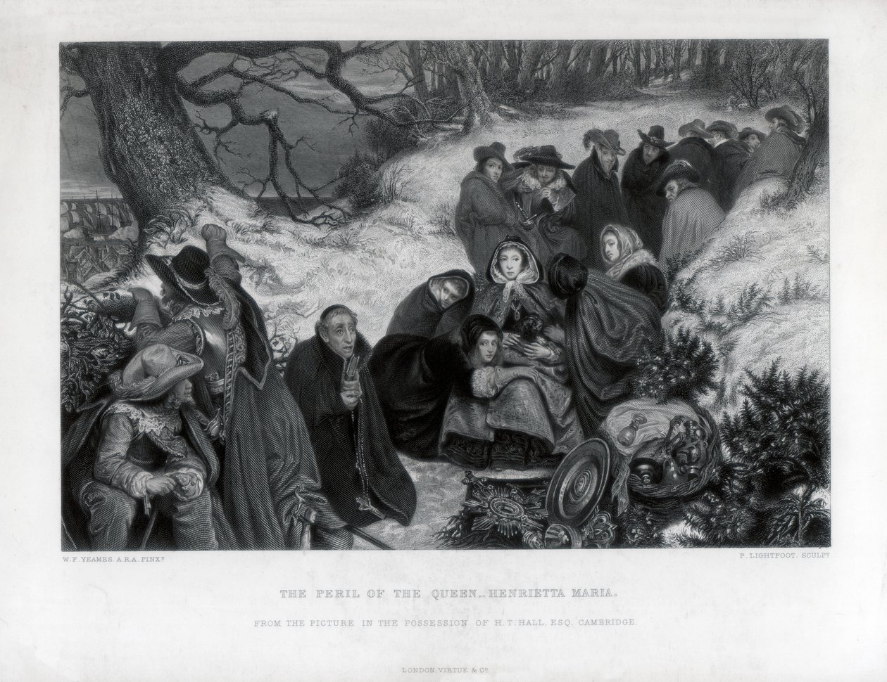 Le péril de la reine Henriette Marie, 19ème siècle - P. Lightfoot