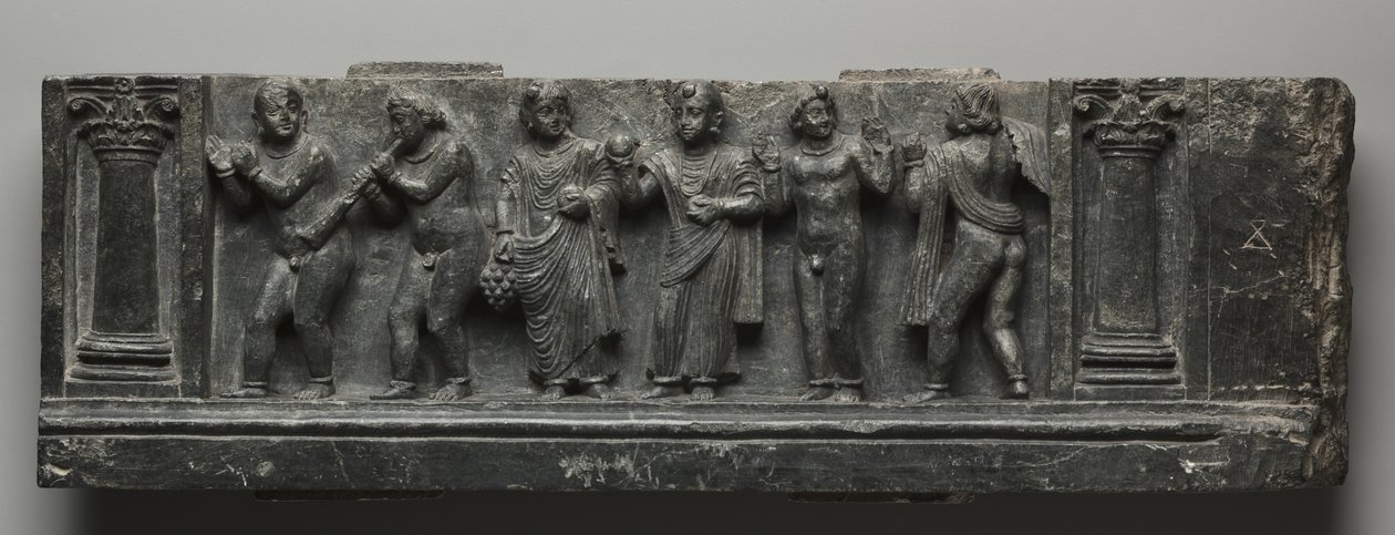 Relief bacchanal, Pakistan, Gandhara, région de Buner, début de la période Kushan (1-320 après J.-C.) - Pakistani School