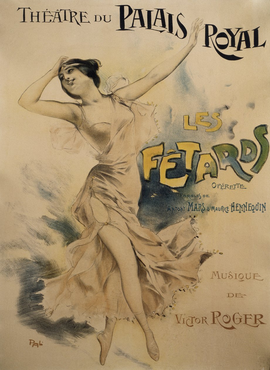 Affiche pour Les Fêtards, opérette, livret d