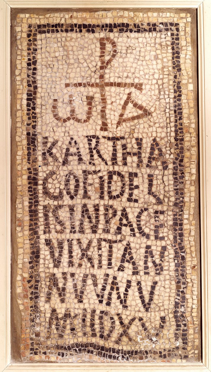 Antiquité paléochrétienne : mosaïque funéraire de Carthage, provenant des ruines de l