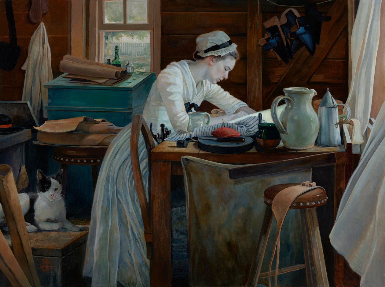 Femme au travail, 2017 (huile sur toile) - Pamela Patrick White