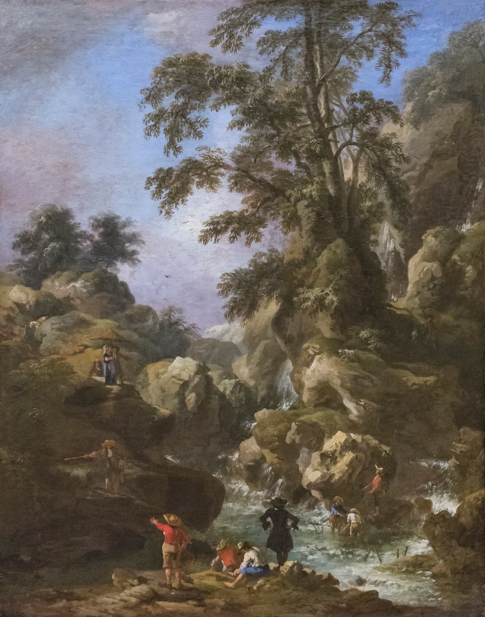 Paysage avec cascade et figures - Pandolfo Reschi