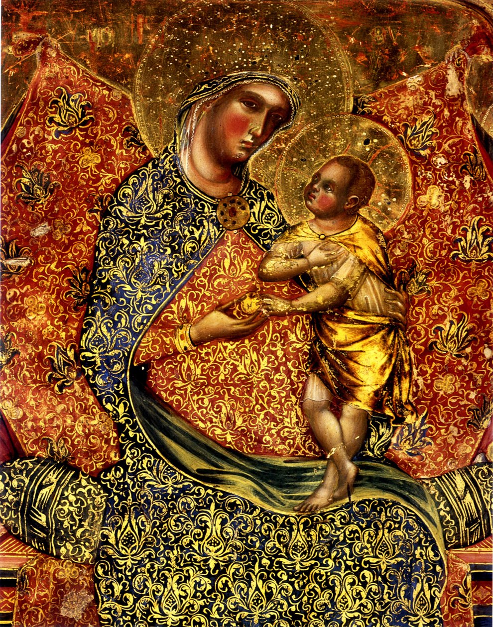 Madone et enfant en trône avec deux anges - Paolo Veneziano