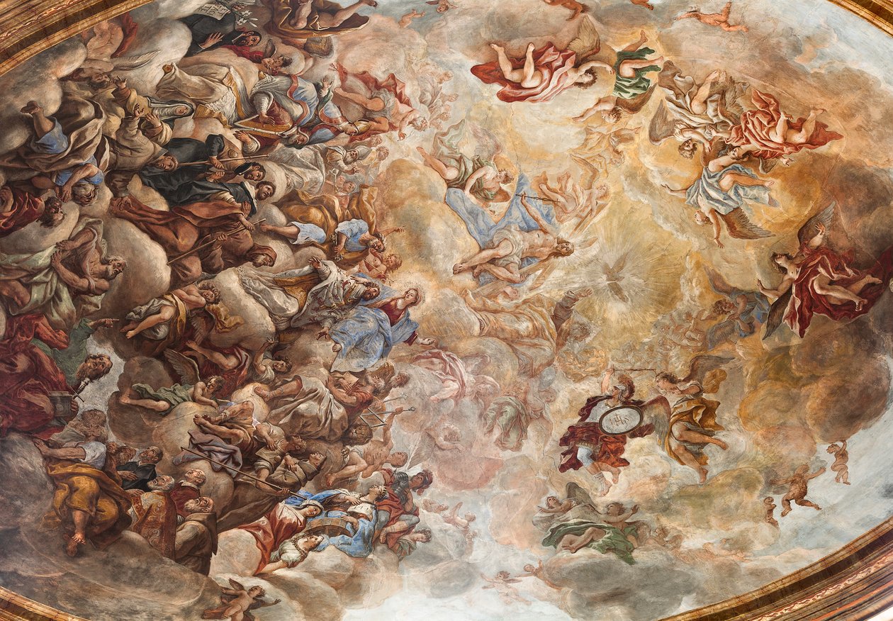 Fresques de Paolo de Matteis datées de 1714 sur la voûte et sur le tambour, représentant la vie du saint, chapelle de San Cataldo dans la cathédrale, Tarente, Italie (photo) - Paolo di Matteis