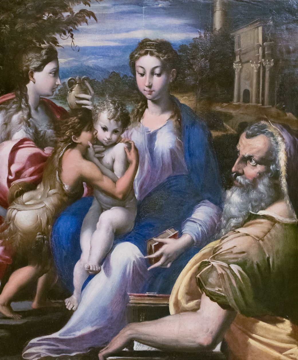 Sainte famille avec Saint Jean-Baptiste et Marie Madeleine - Parmigianino (1503 40) (follower of)