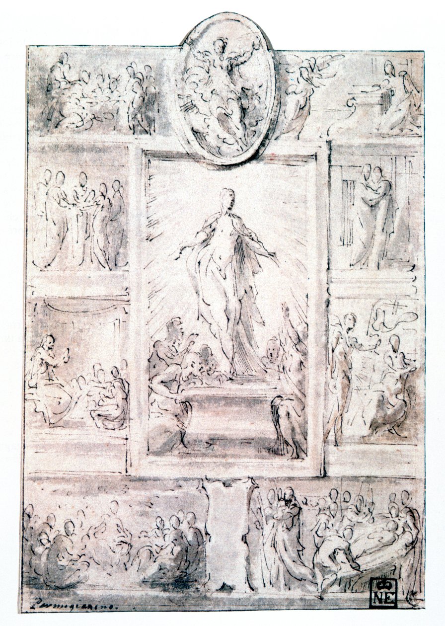 Esquisse de composition, c1513-1540 - Parmigianino