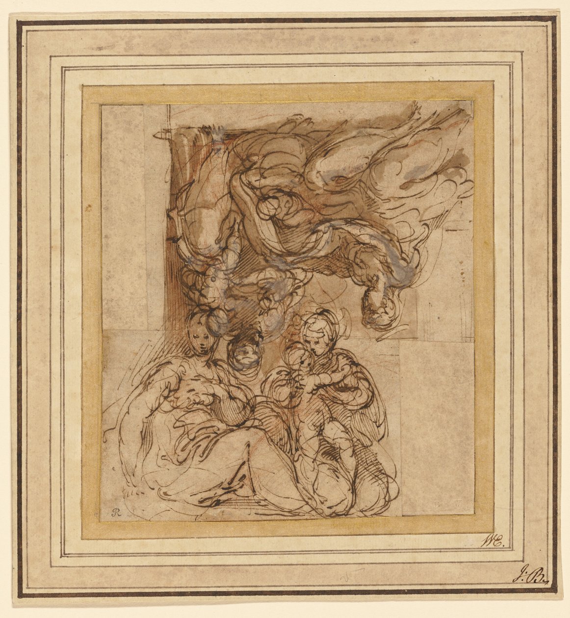 Deux études pour une famille sainte - Parmigianino