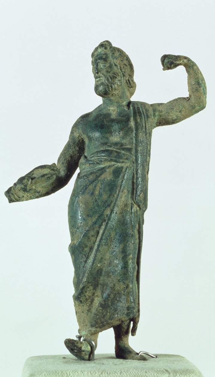 Figure de Shami, possiblement Zeus ou Poséidon, récupérée du temple en ruine de la ville de Nehavand (connue sous le nom de Laodicée), Iran (bronze) - Parthian School