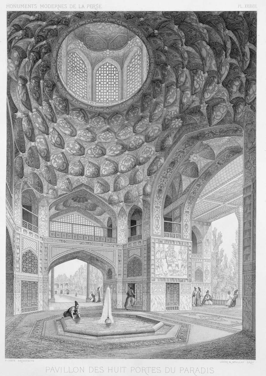Pavillon des Huit Paradis, à Ispahan, de 