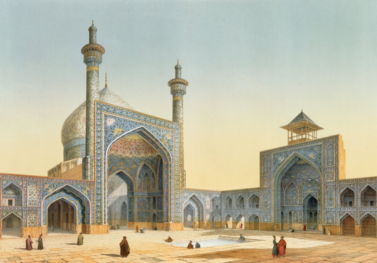 Vue de la cour de la Mesdjid-i-Shah, Ispahan, de 