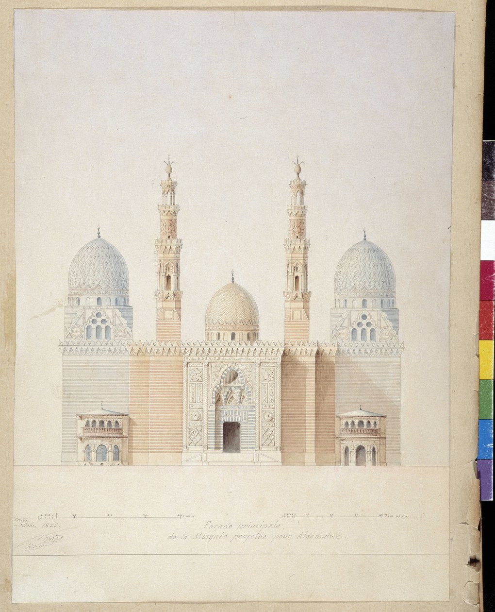 Architecture : projet de façade principale de la mosquée d