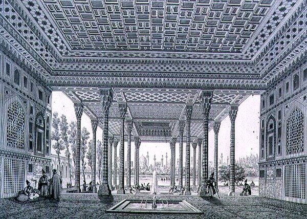 Vue intérieure du Pavillon des Miroirs, Ispahan, planche 35 de 