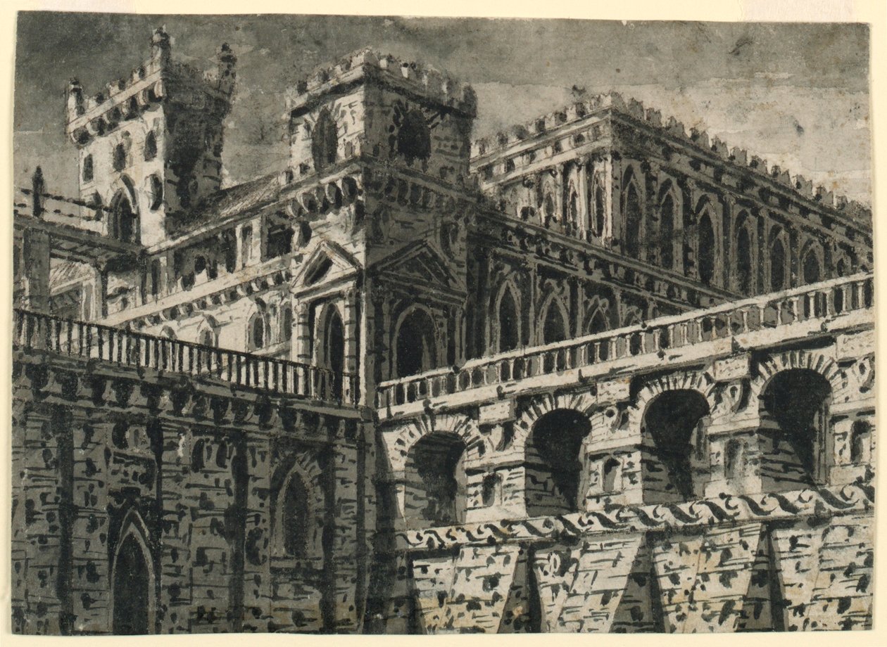 Décor de scène, château gothique - Pasquale Canna