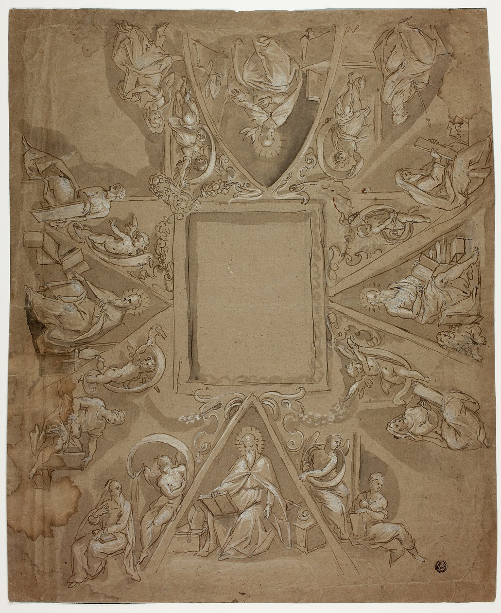 Décoration de plafond avec quatre Pères de l