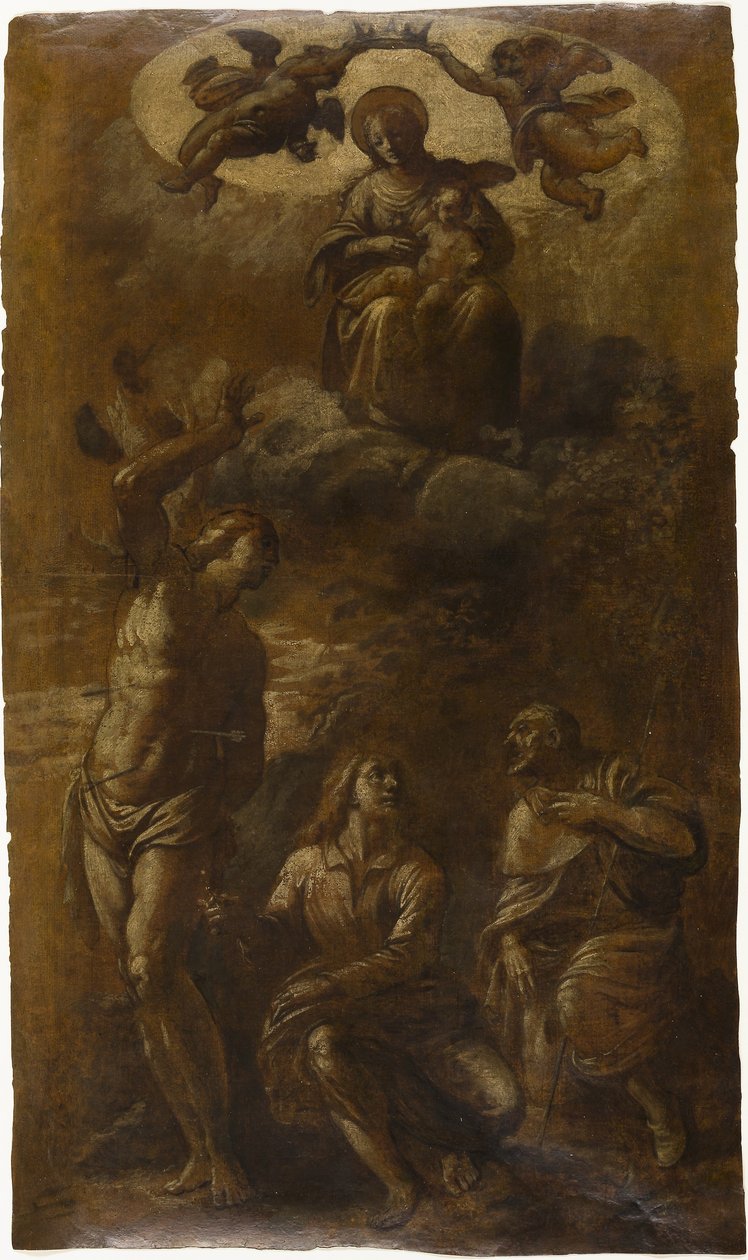 Vierge et enfant en gloire avec les saints Sébastien, Jean l