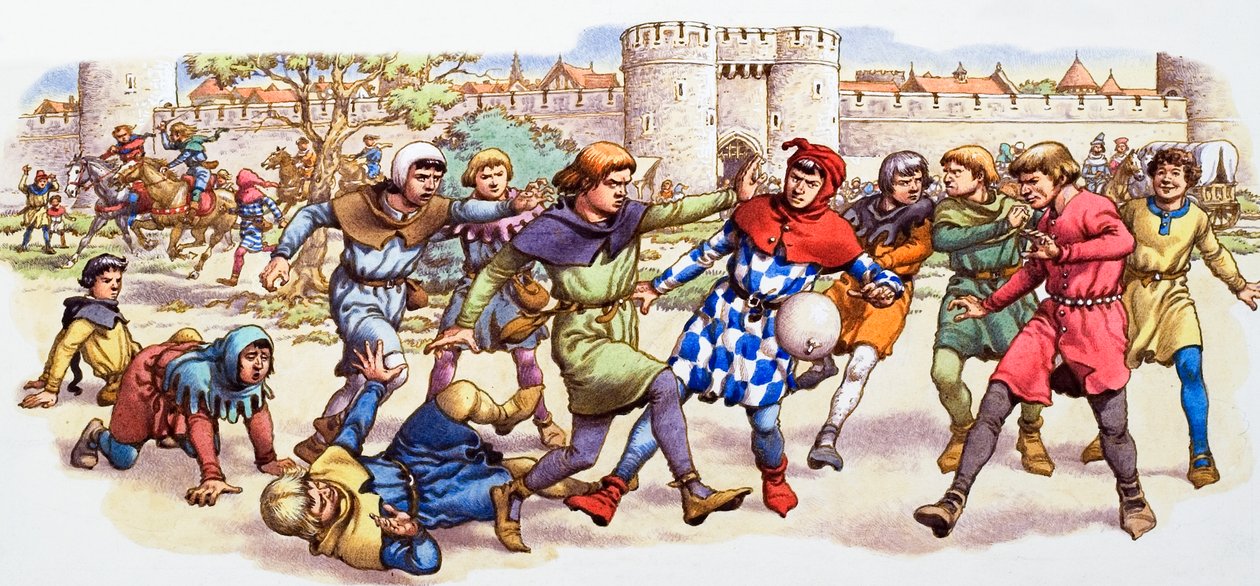 Une partie de football à bâtons rompus avec une vessie de porc - Pat (1907 95) Nicolle