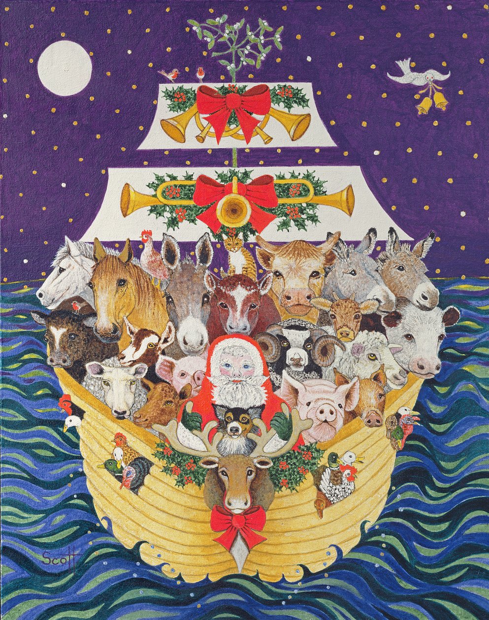 Arrivée de Noël (huile sur toile) - Pat Scott