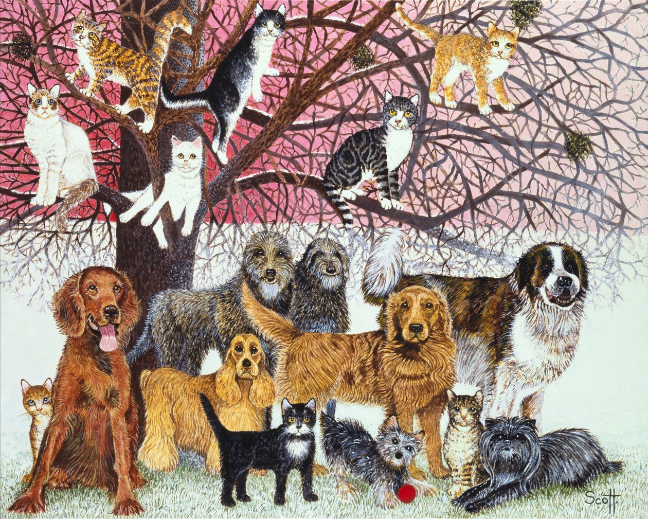 Gui magique (huile sur carton) - Pat Scott
