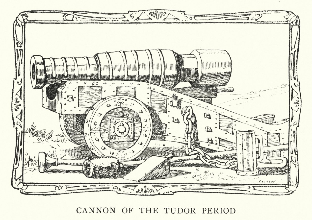 Canon de la période Tudor (lithographie) - Patten (after) Wilson