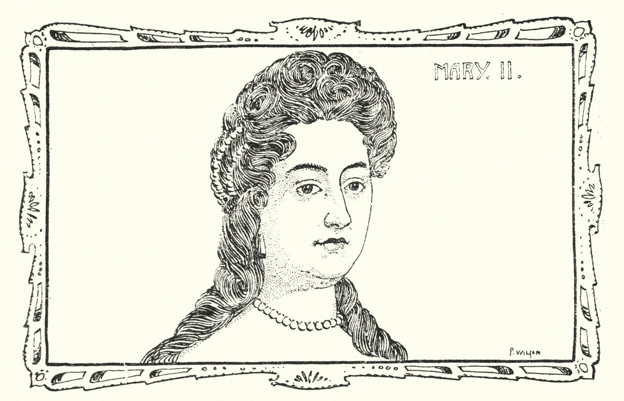 Queen Mary II (lithographie) - Patten (after) Wilson
