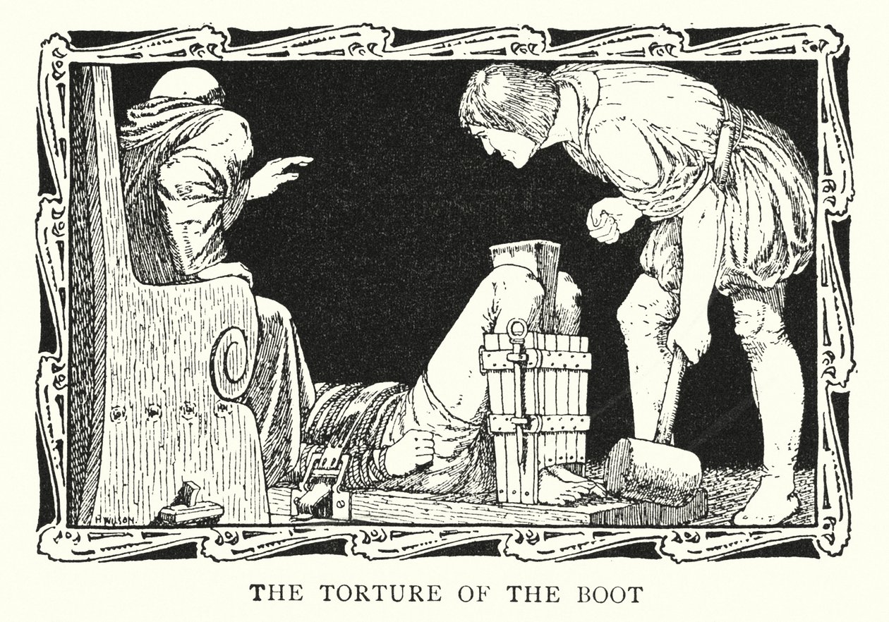 Torture de la botte (litho) - Patten (after) Wilson