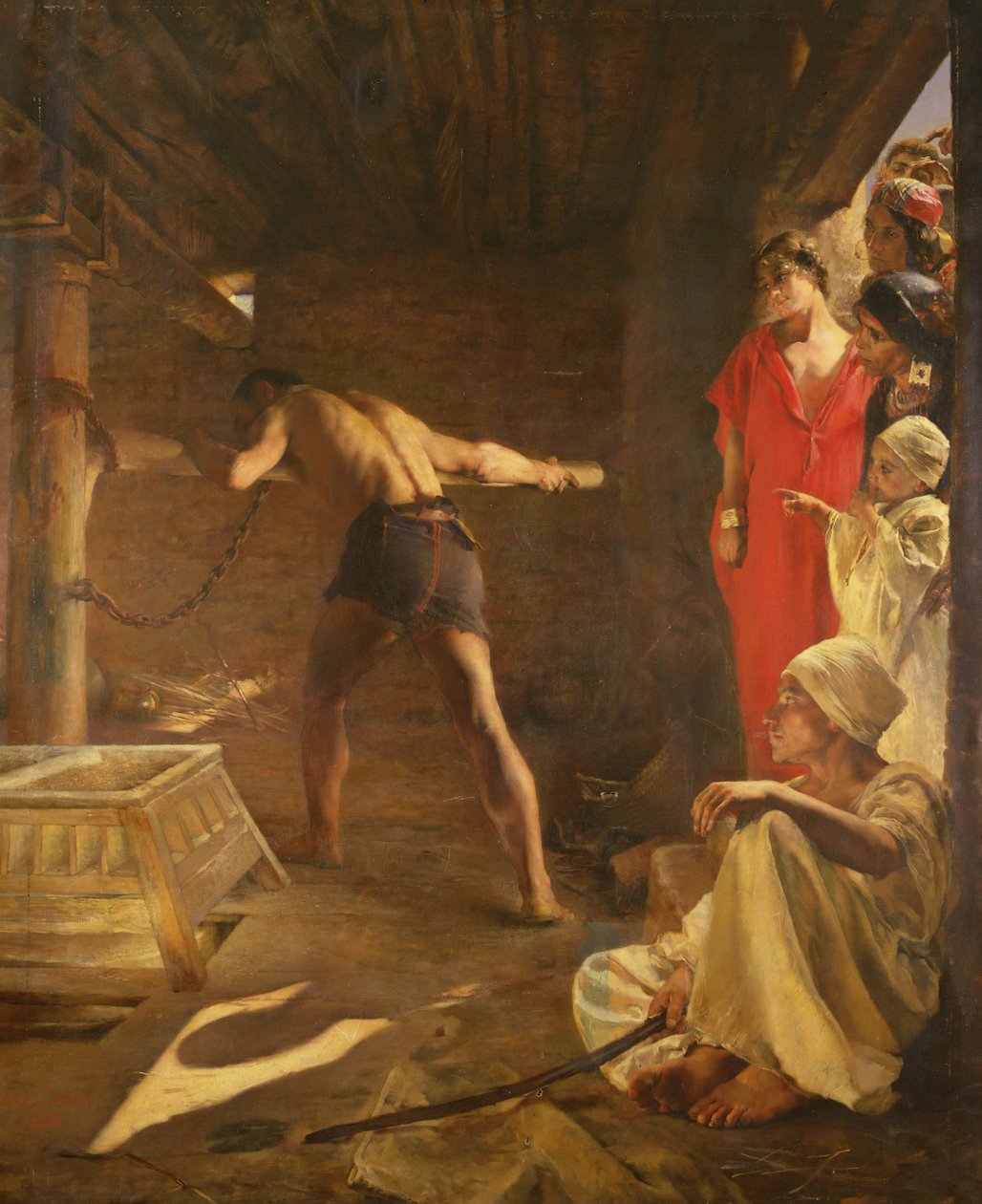 Samson tournant la meule des Philistins, 1887 - Paul Alexander Alfred Leroy