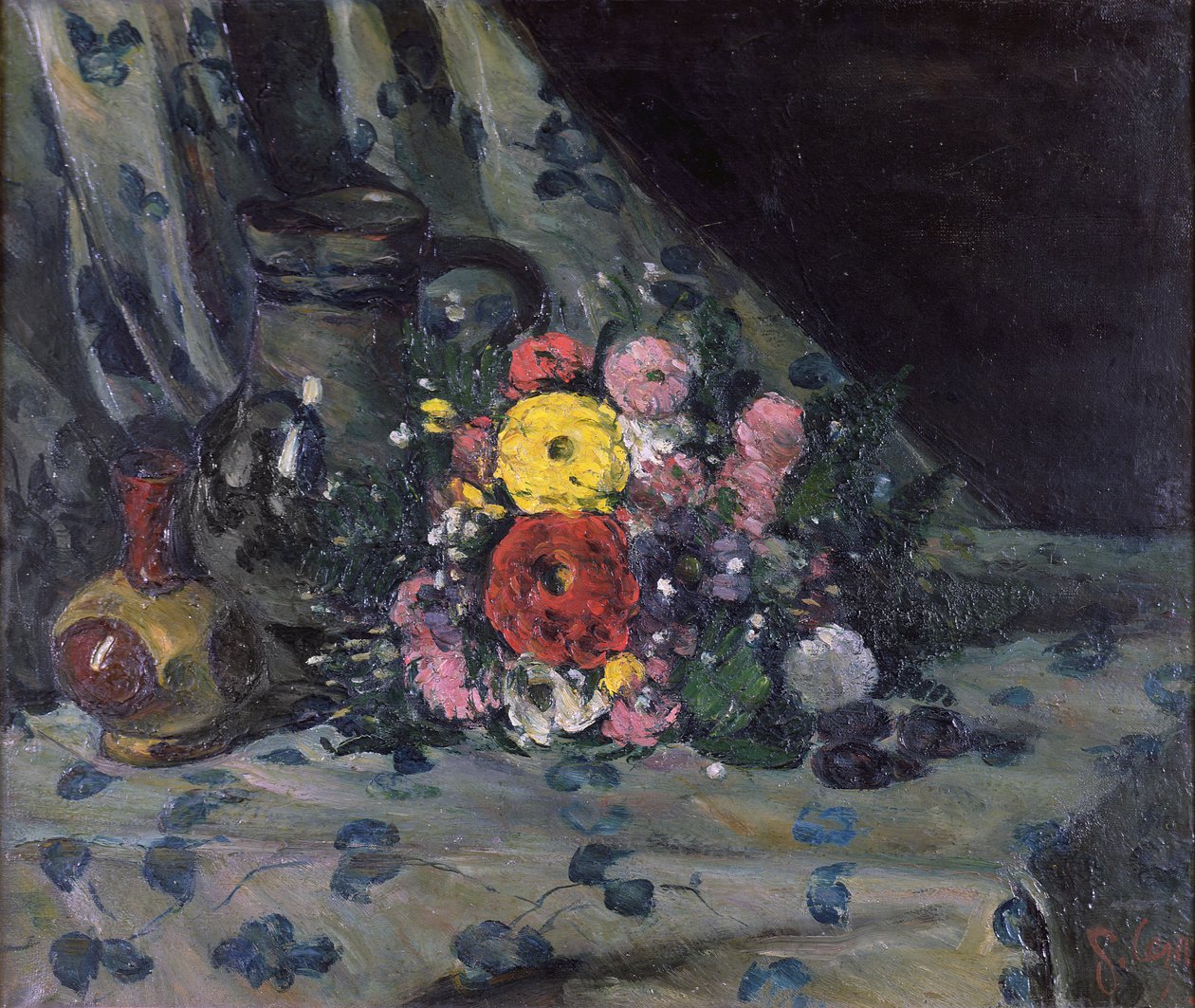 Bouquet de dahlias jaunes, c.1873 - Paul Cézanne