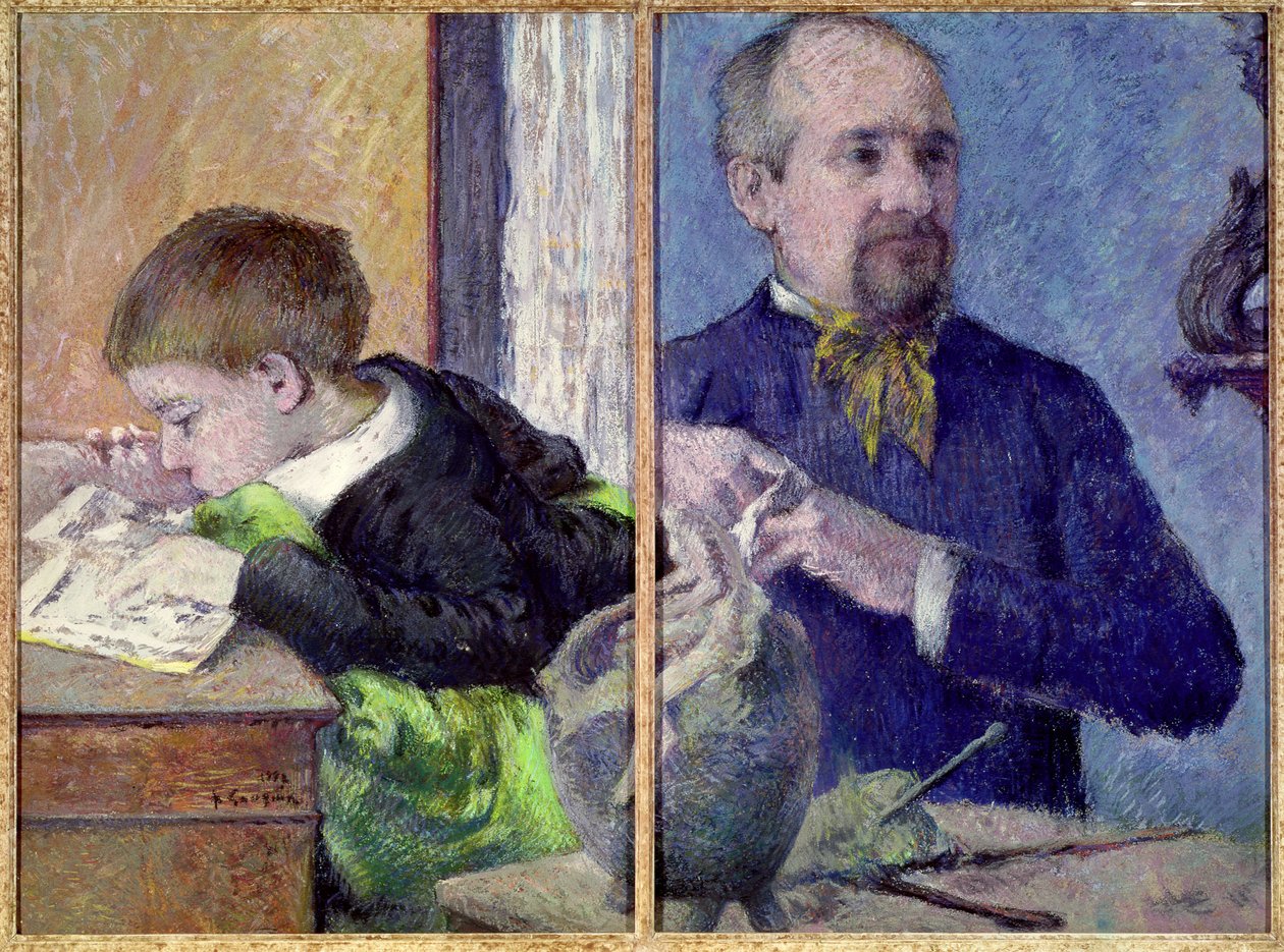 Portrait de Jean Paul Aube (1837-1916) et de son fils - Paul Gauguin