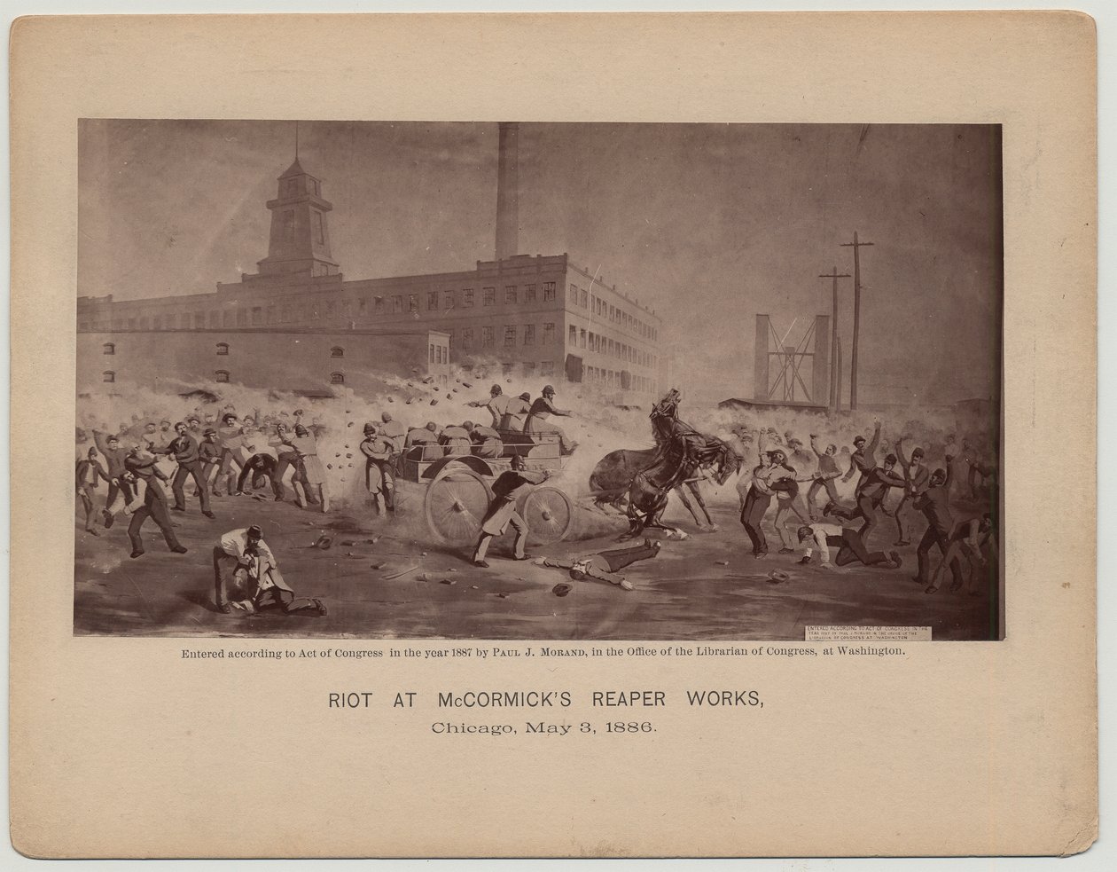 Émeute aux ateliers de moissonneuses McCormick, Chicago, 3 mai 1886 - Paul J. after Morand