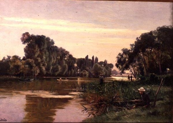 Garçon pêchant - Paul Jean Marie Sain