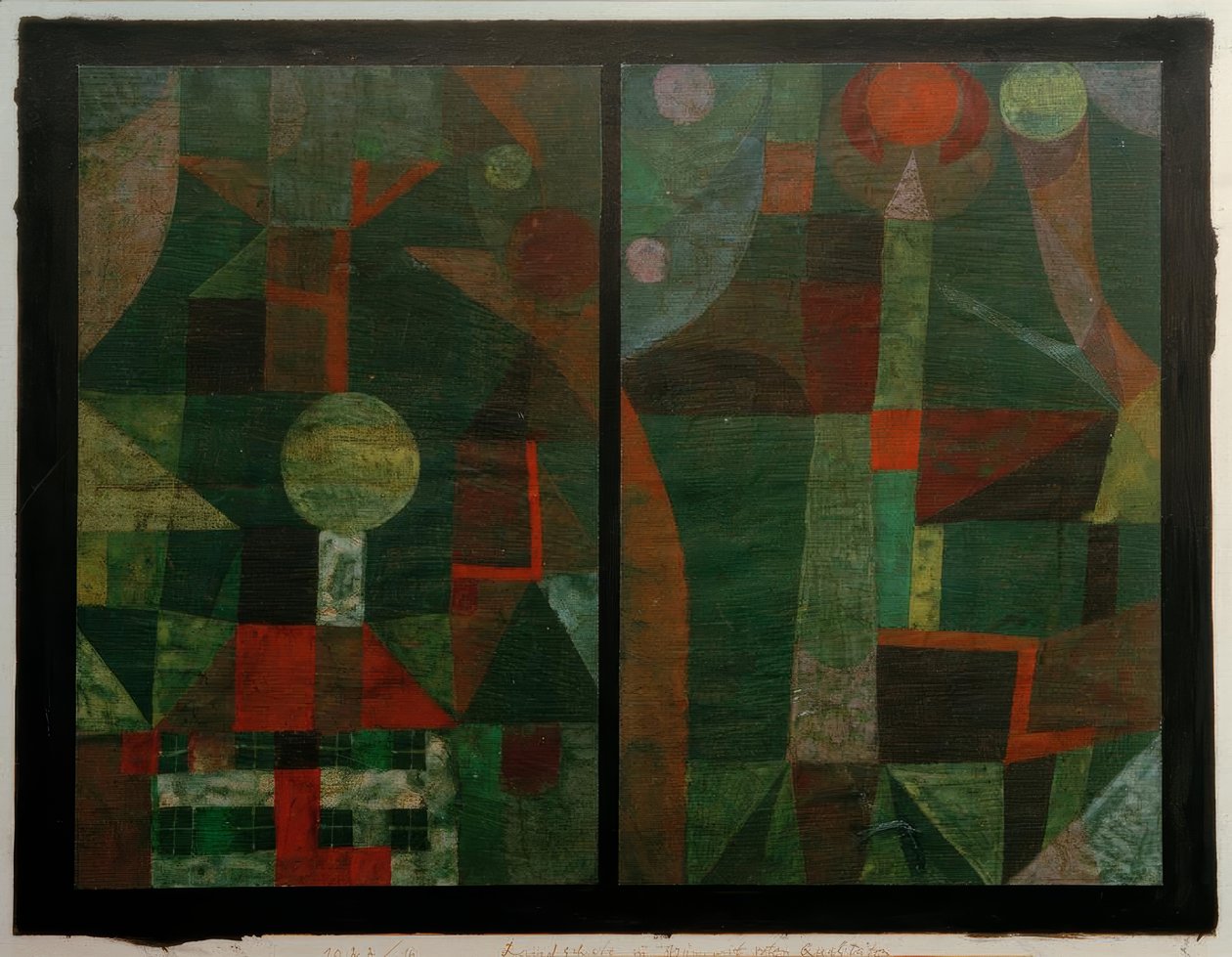 Paysage en vert avec des qualités rouges - Paul Klee