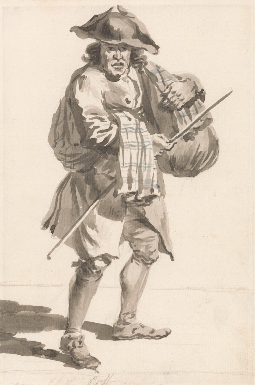 Les cris de Londres - Un homme avec un paquet, vieux vêtements - Paul Sandby