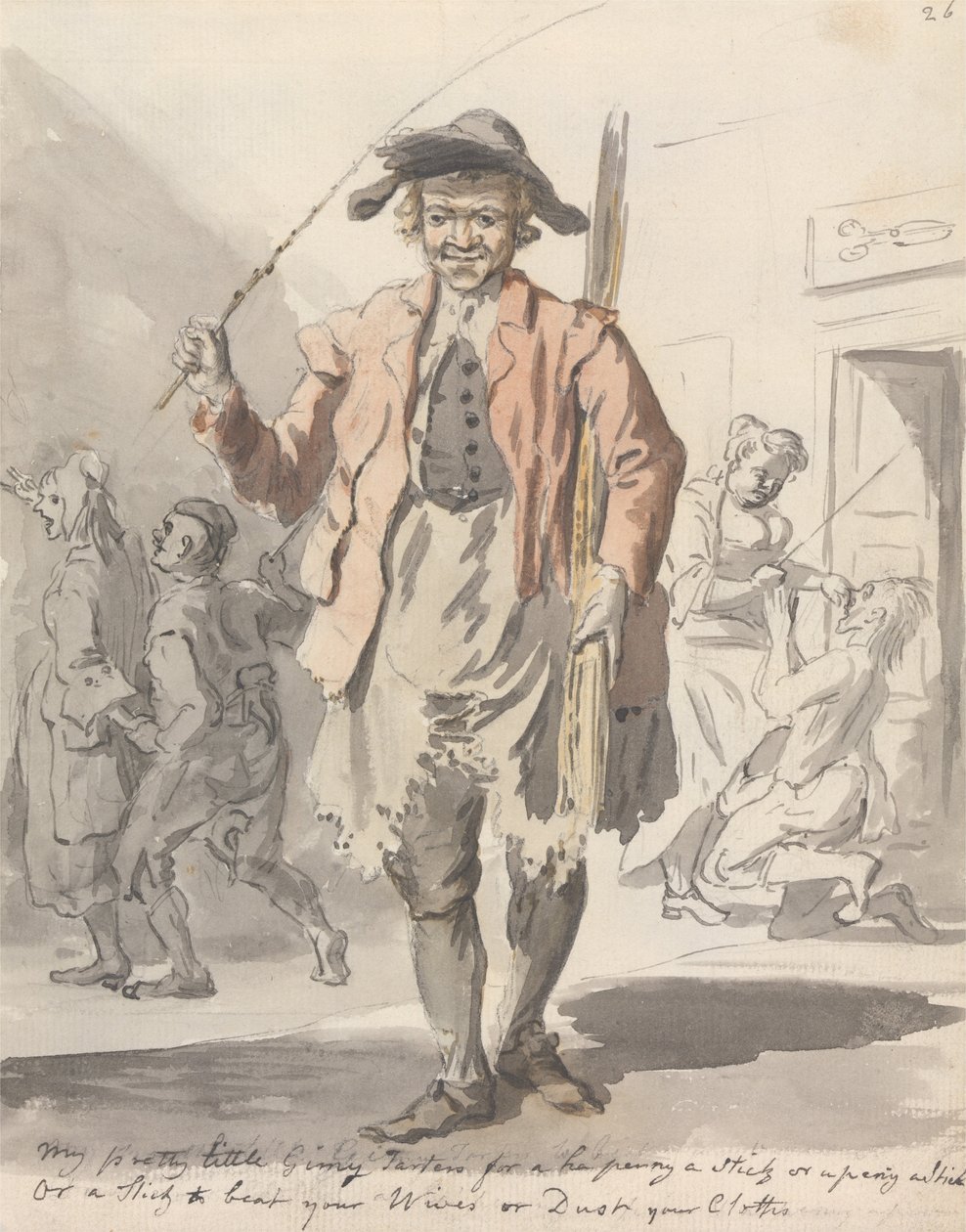 Ma jolie petite Ginny Tarters pour un demi-penny un bâton ou un penny un bâton, ou un bâton pour battre votre femme - Paul Sandby