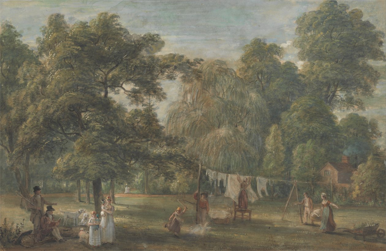 Le jardin de la maison de Thomas Sandby à Englefield Green près de Windsor - Paul Sandby