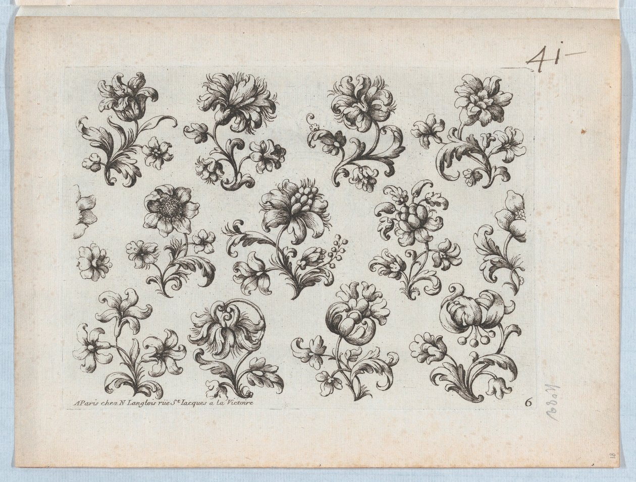 Série de petits motifs floraux, planche 6 - Paul Androuet Du Cerceau