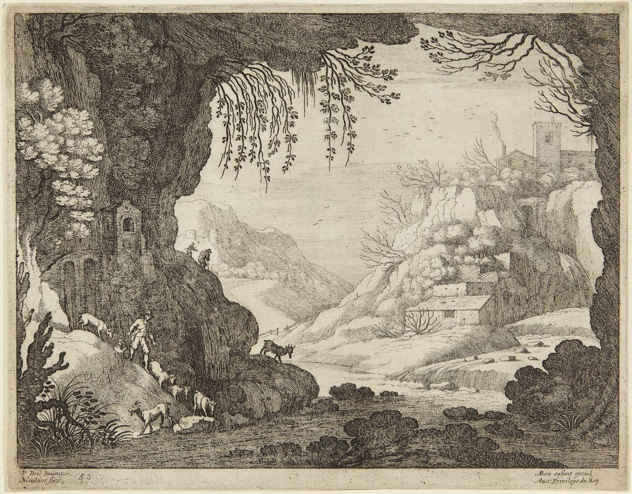 Un chevrier dans une grotte - Paul Bril