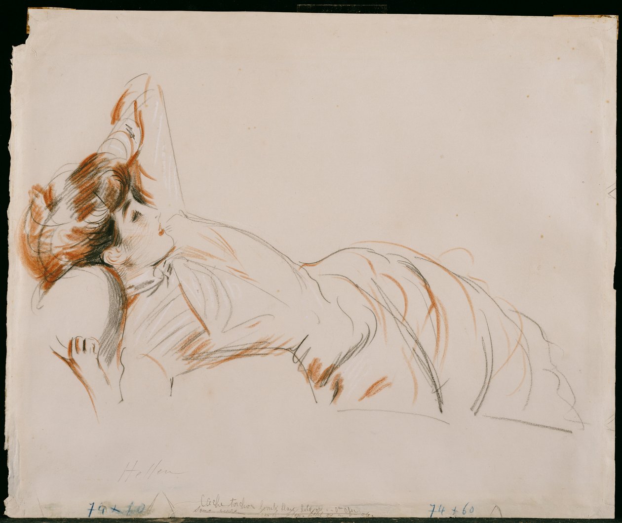 Une Dame Élégante Allongée - Paul Cesar Helleu