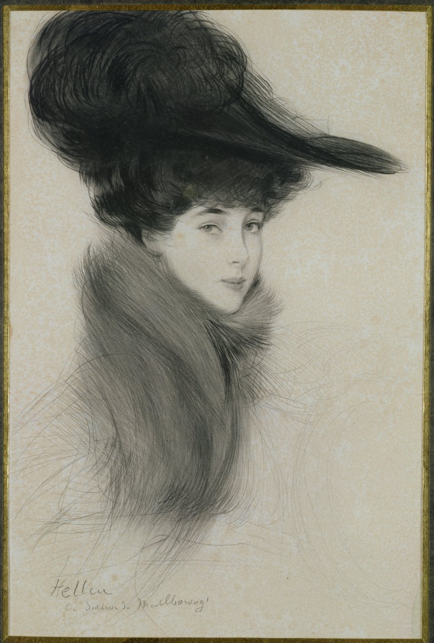 Consuelo Vanderbilt (1877-1964) Duchesse de Marlborough, vers 1901 (pointe sèche) - Paul Cesar Helleu