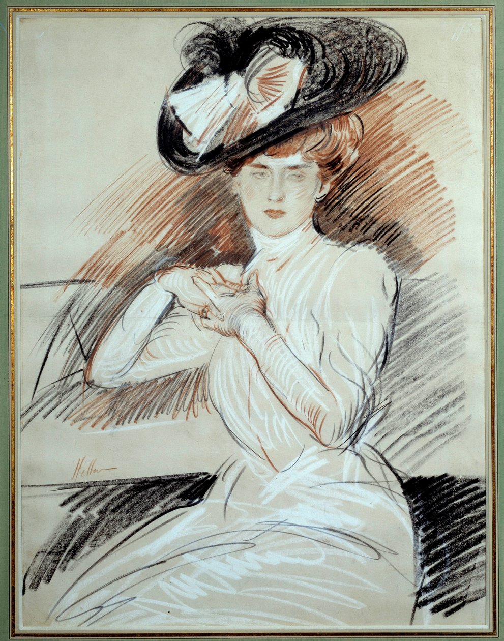 Madame Helleu. Dessin de Paul Helleu (1859-1927), 20e siècle. Bayonne, Musée Bonnat - Paul Cesar Helleu